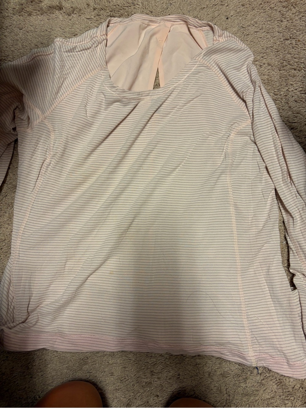 Lululemon Women’s Light Pink Striped Long-Sleeve Top